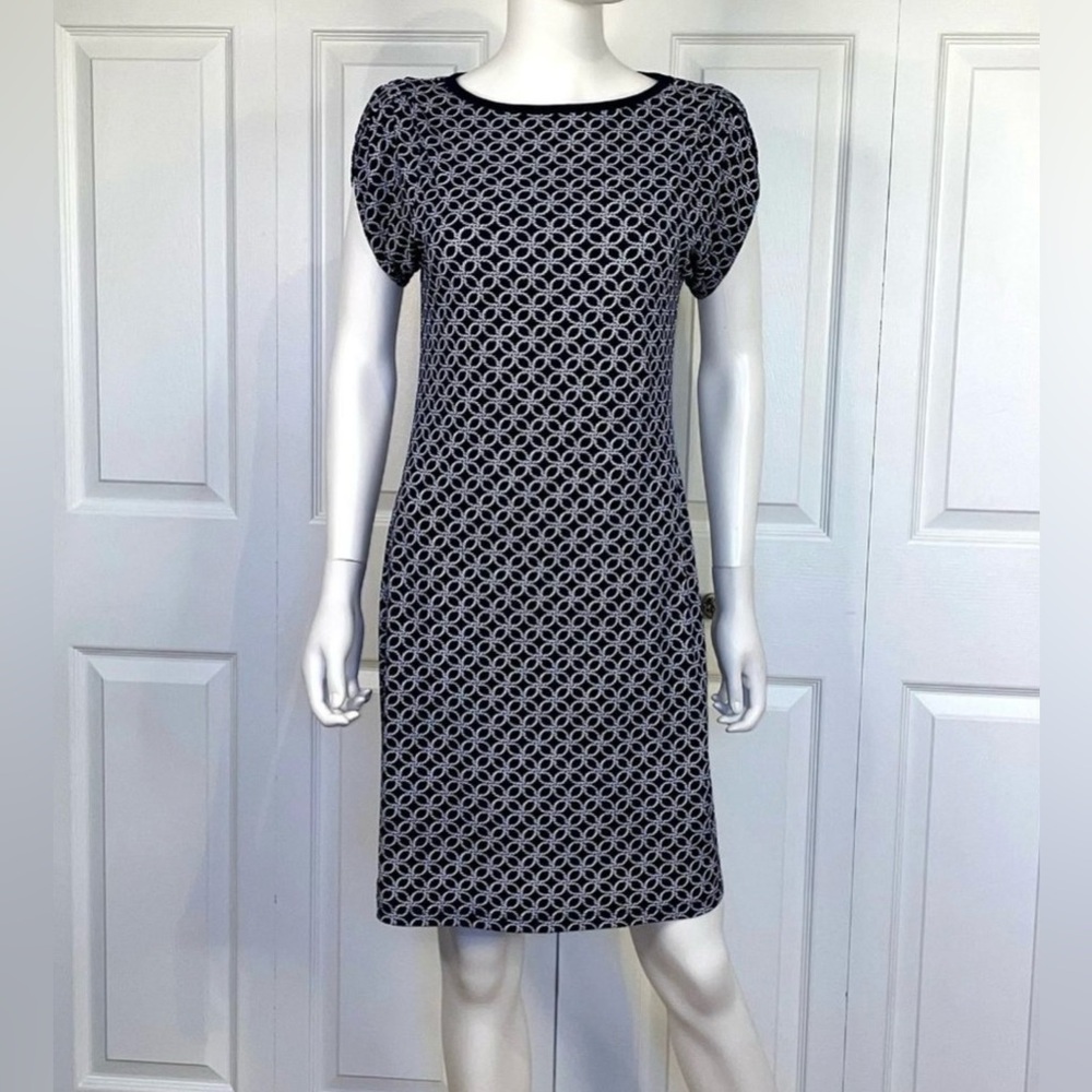Michael Kors Blue and White Patterned Dress